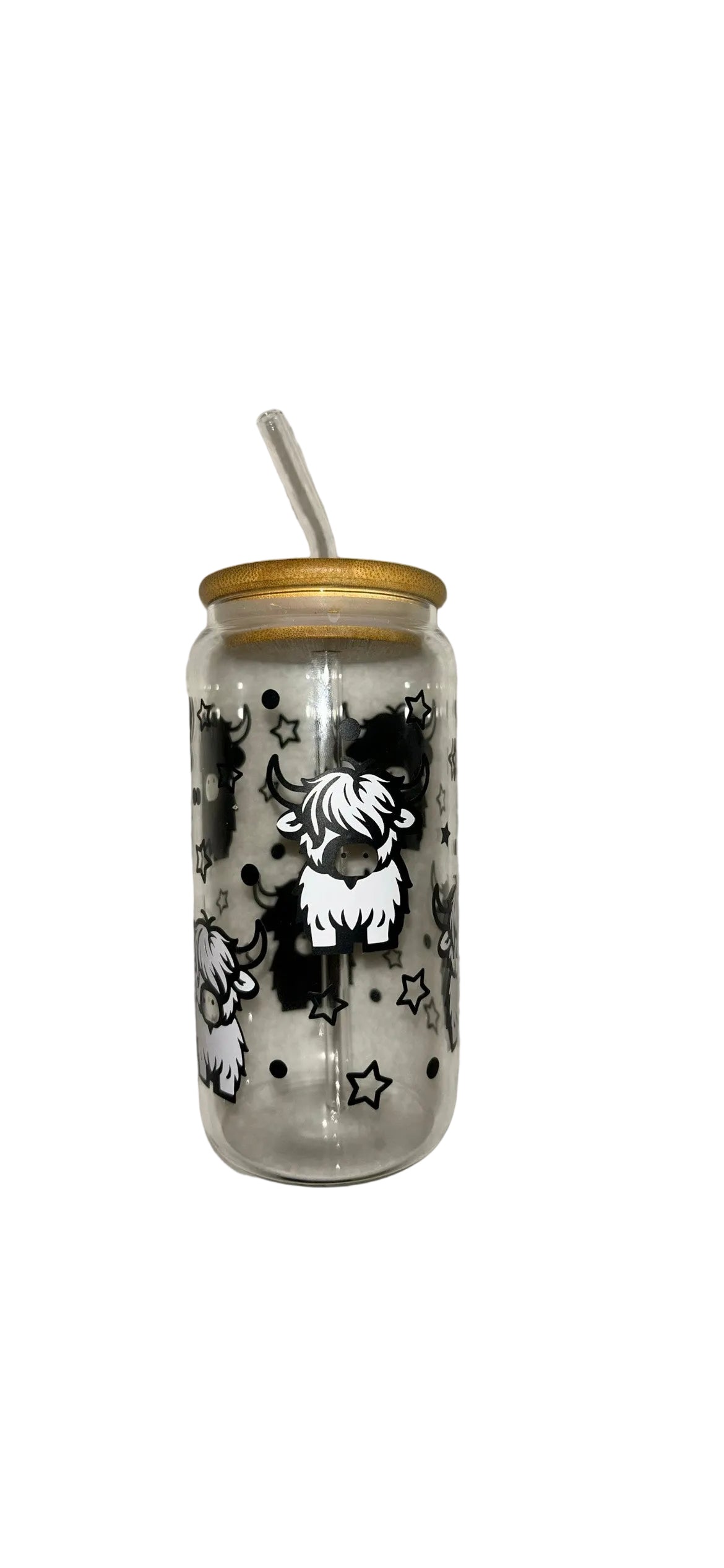 mini cow glass cup